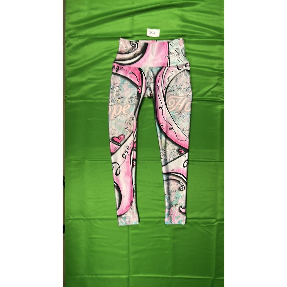 Azayze Graphic Printed High-Waisted Athletic Leggings Pink XS
